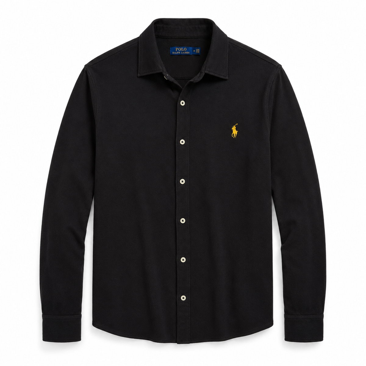 Cămașă Polo Ralph Lauren regular fit / bumbac plin / logo galben / negru