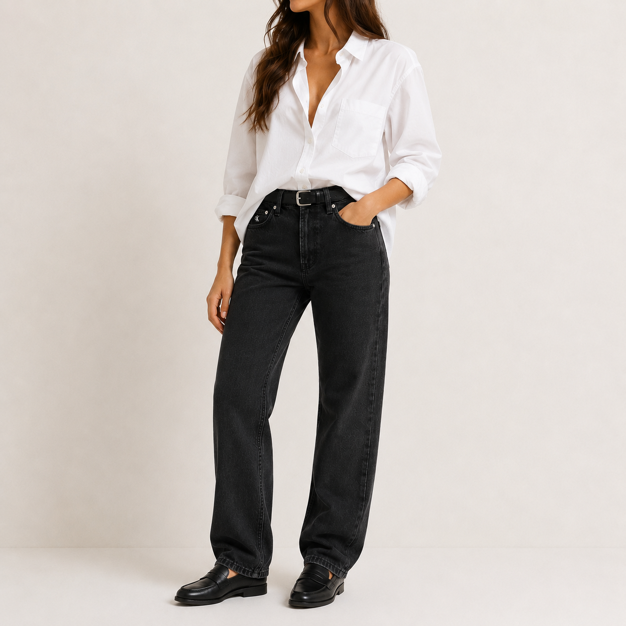 Blugi Calvin Klein Jeans / negru wash