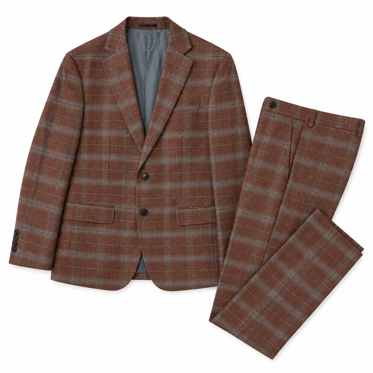 Costum premium WE 100% lână virgină / tartan print / slim fit