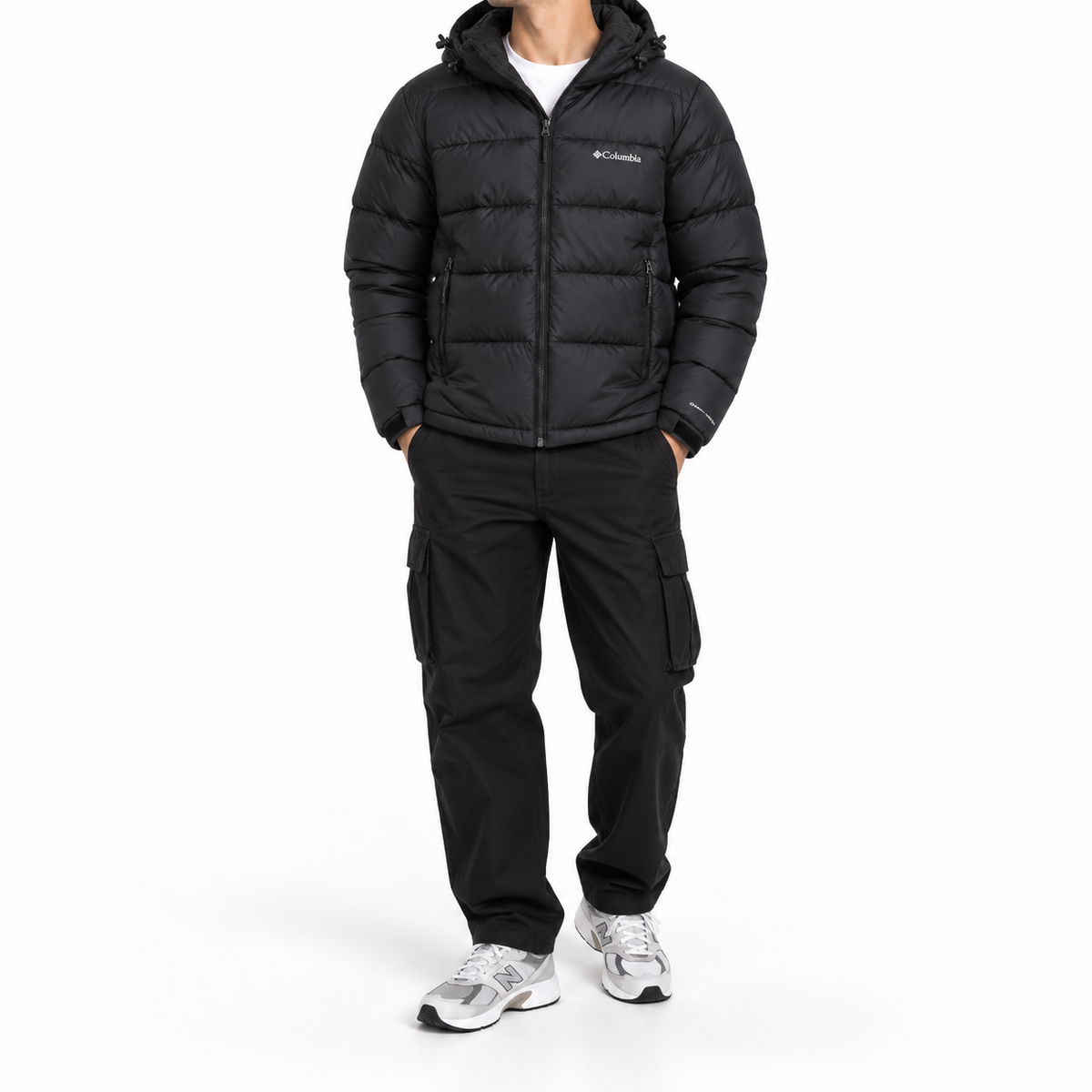 Puffer Columbia / broderie logo / negru  / omni-heat