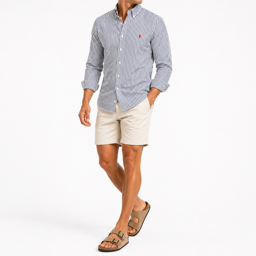 Cămașă Polo Ralph Lauren Slim Fit Alb/Negru