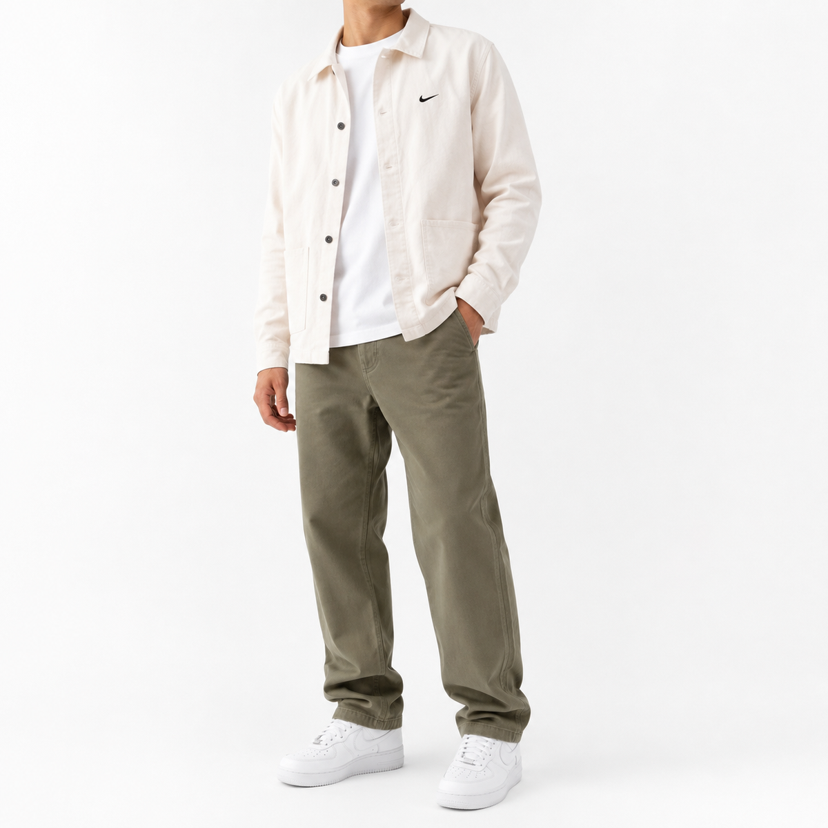Overshirt denim Nike off-white / relaxed fit