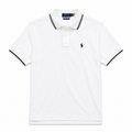 Tricou polo Polo Ralph Lauren clasic / custom slim fit / alb, dungi negre