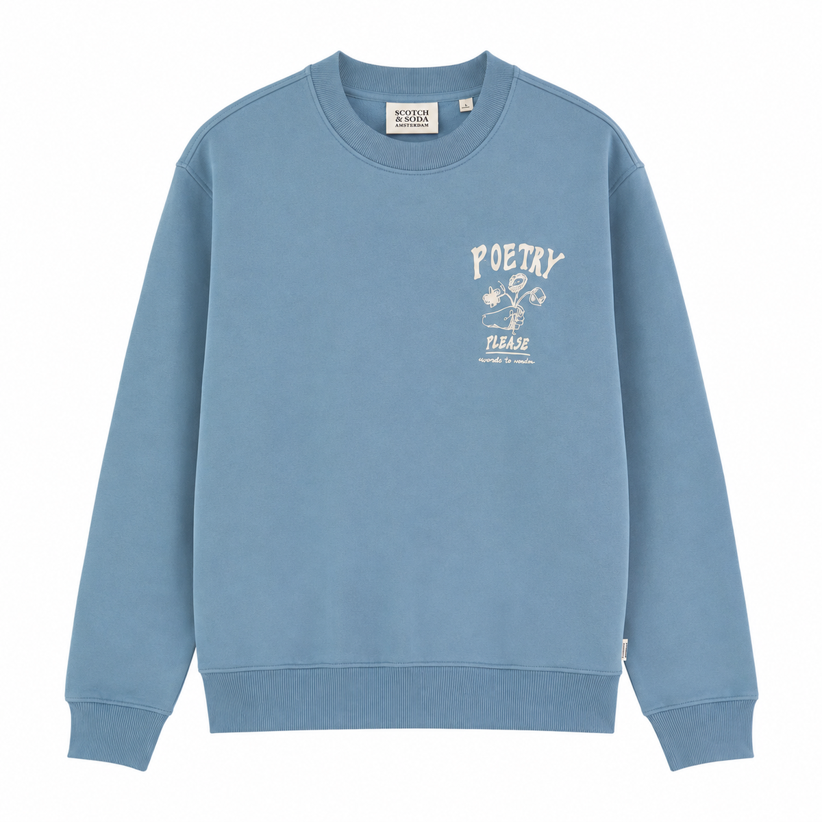 Scotch & Soda crewneck / bumbac / albastru
