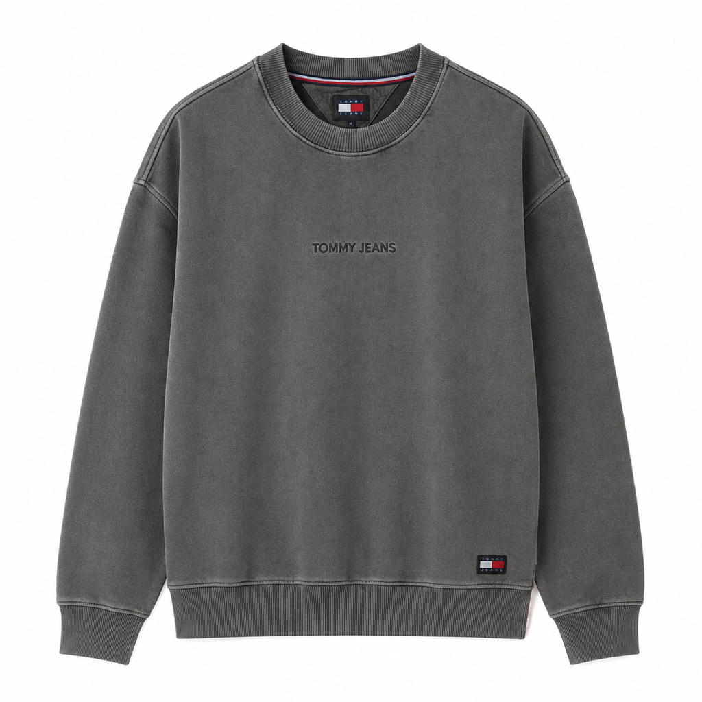 Hanorac premium Tommy Jeans / gri antracit / croi ușor relaxat