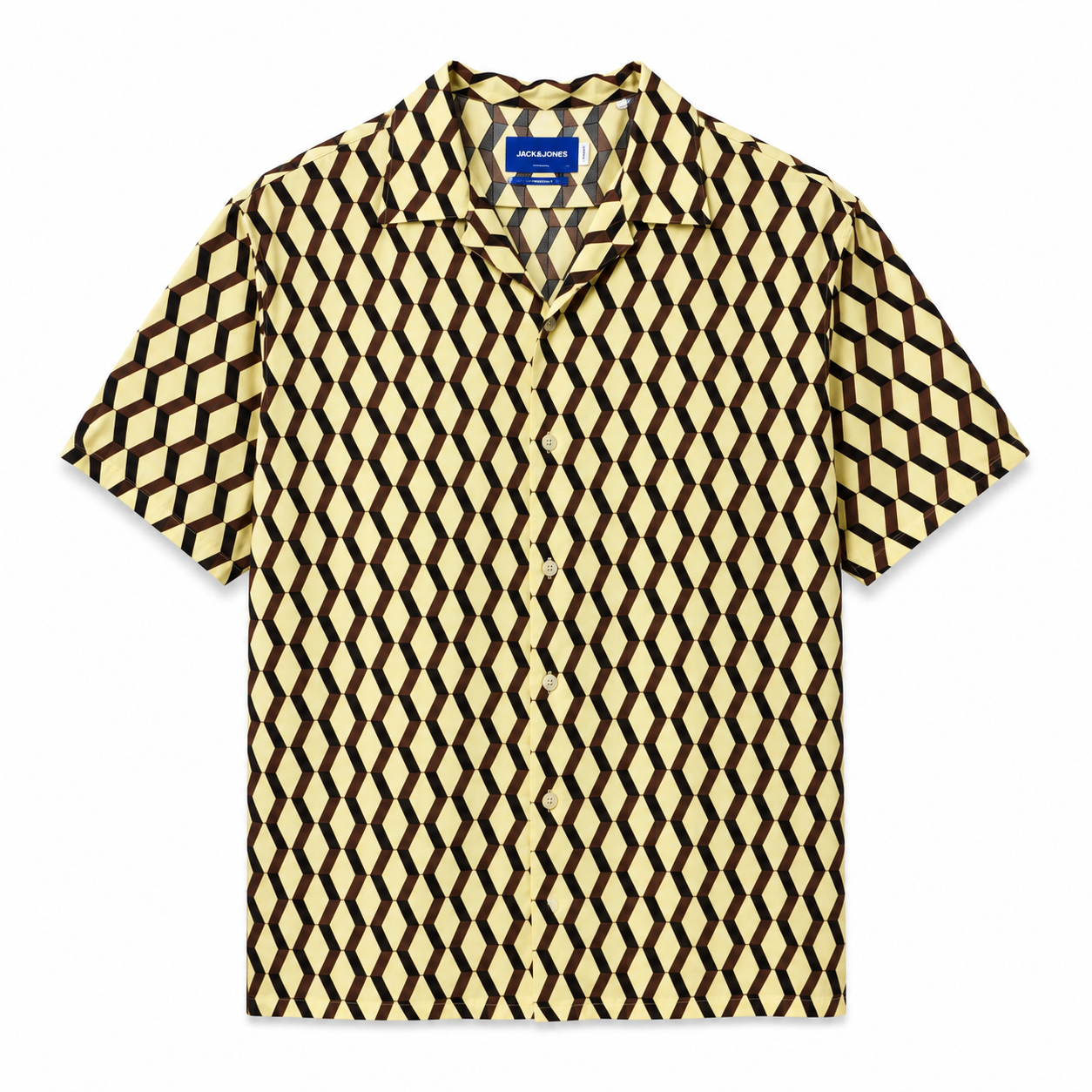 Cămașă Jack&Jones cu print abstract / oversize fit / yellow monogram