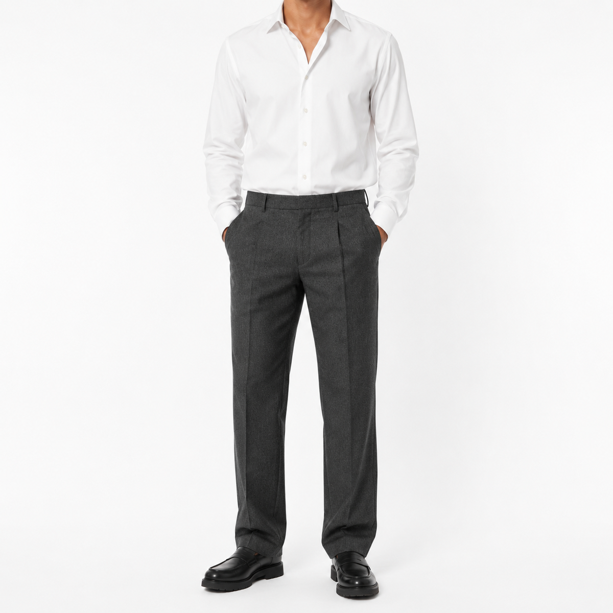 Pantaloni premium Bogner / lâna virgina și cașmir / gri / croi relaxat