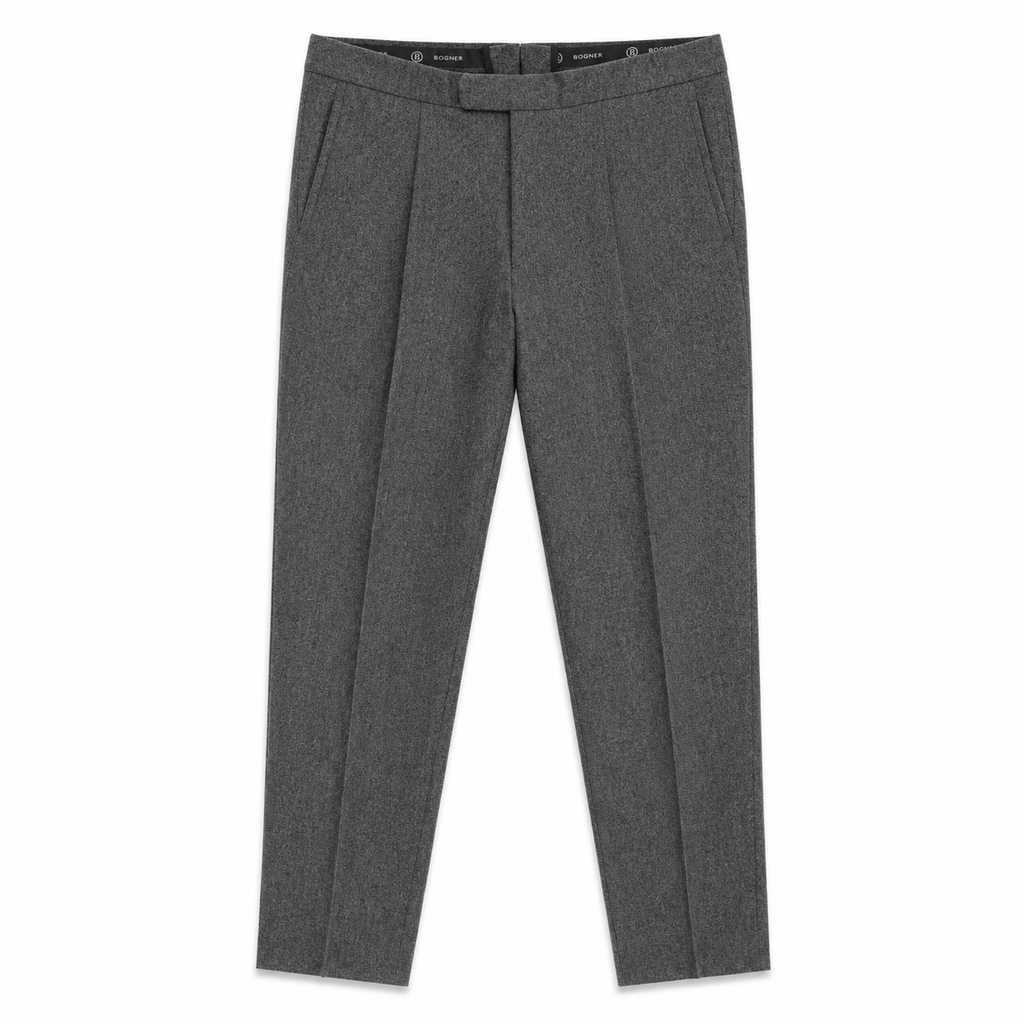 Pantaloni premium Bogner / lâna virgina și cașmir / gri / croi relaxat