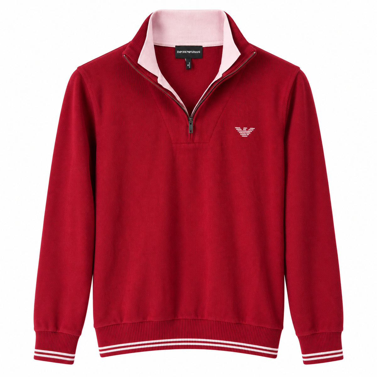 Bluză vintage Emporio Armani / închidere cu fermoar / guler dublu / burgundy
