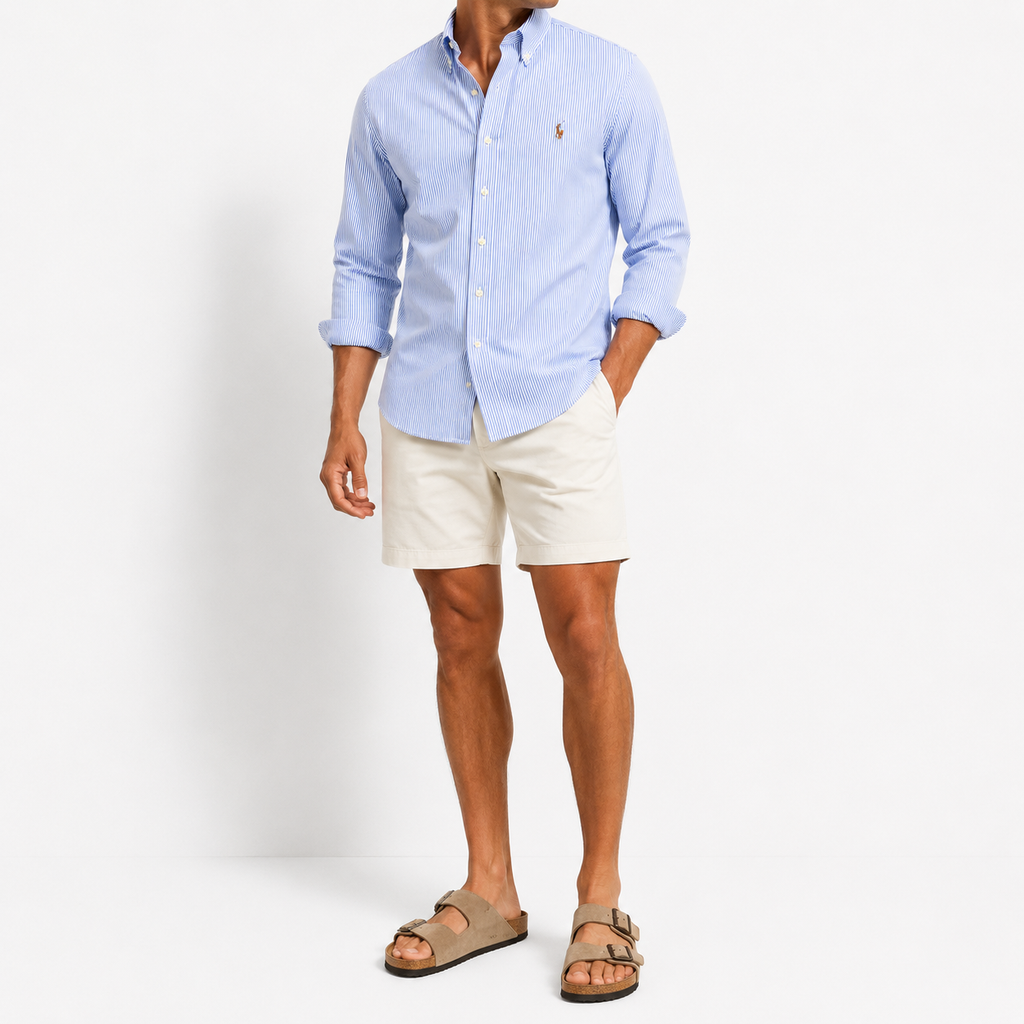 Cămașă Polo Ralph Lauren slim fit / stripped albastru/alb