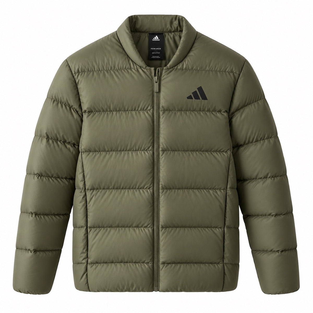 Jacheta Puffer Adidas Performance / logo print / khaki-military green