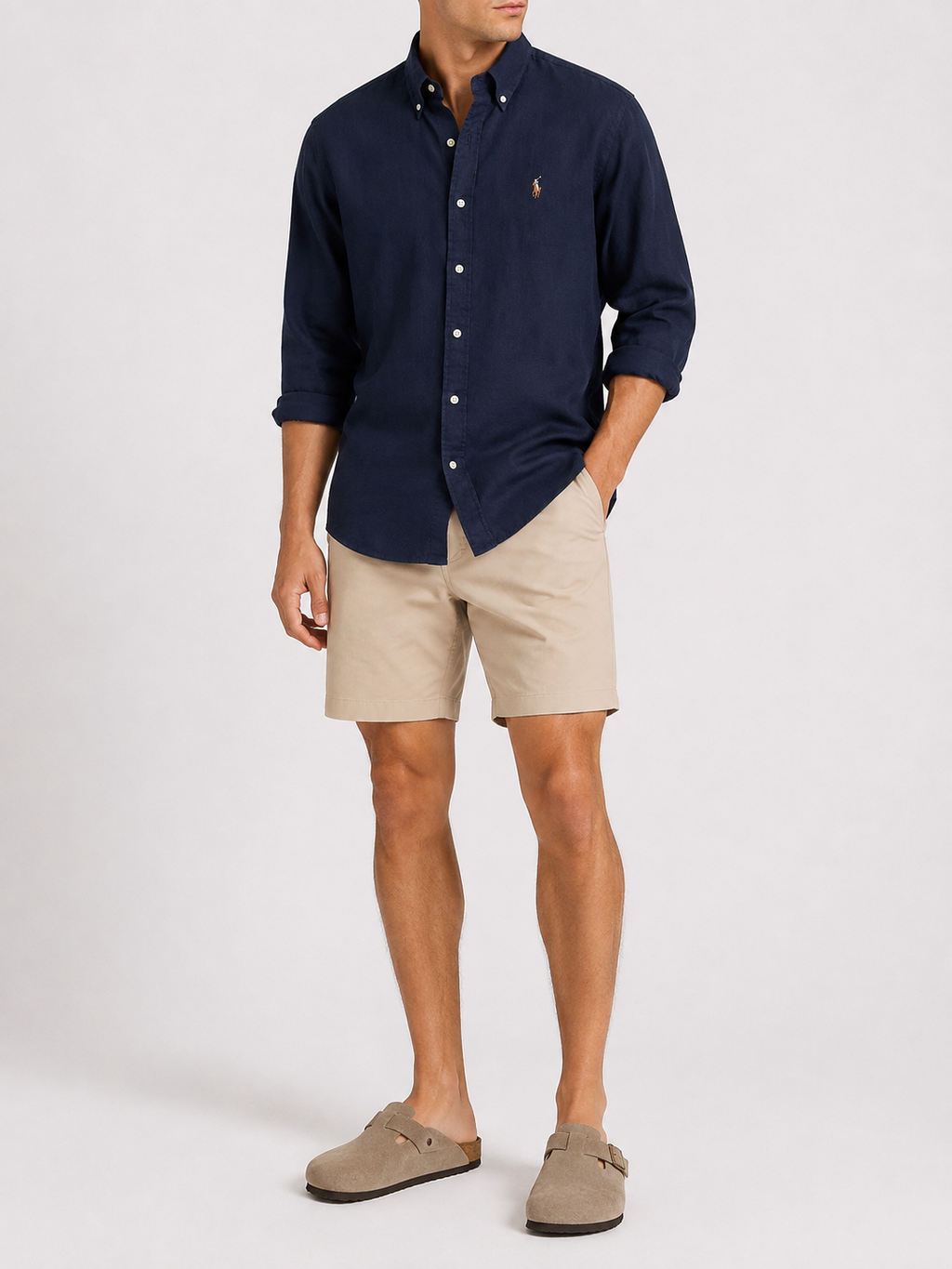 Cămașă Polo Ralph Lauren din in / slim fit / dark navy