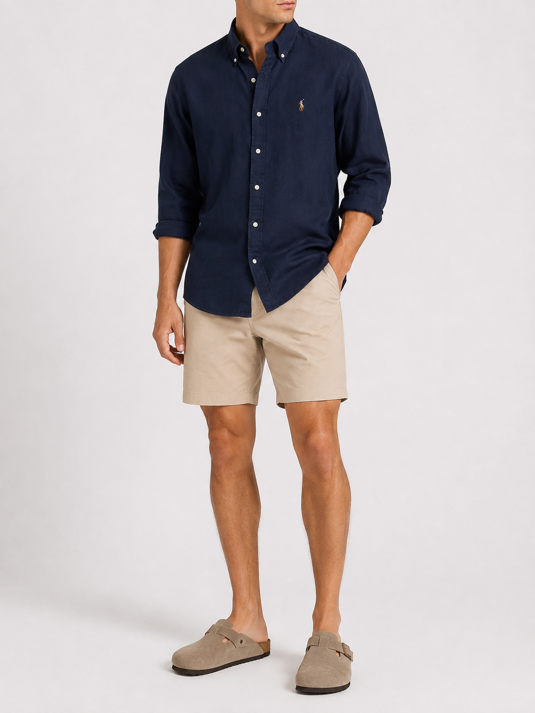 Cămașă Polo Ralph Lauren din in / slim fit / dark navy