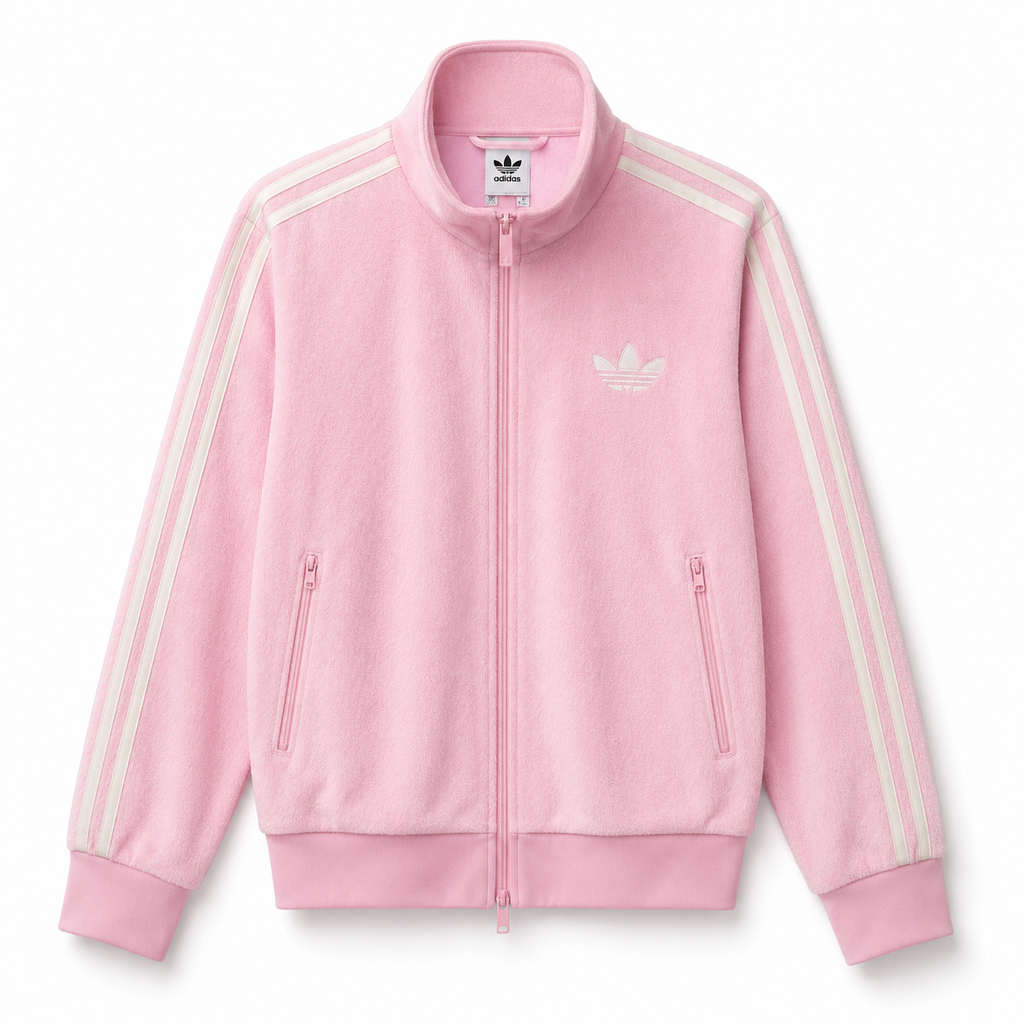 Hanorac cu fermoar Adidas Originals / regular fit / mohair / roz