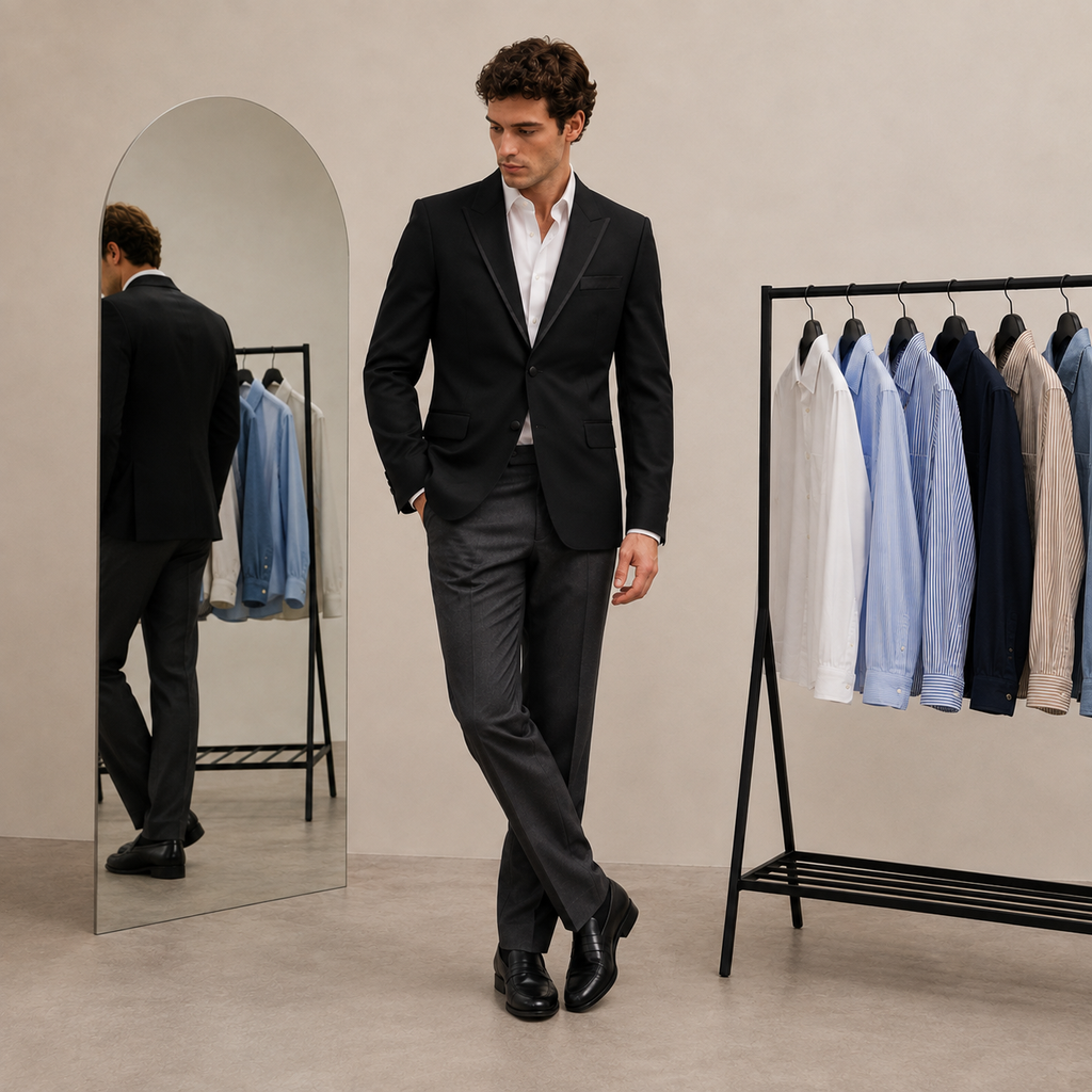 Blazer premium / Dinner Jacket Guess by Marciano / 2 buttons / stretch fit / amestec de lână, vîscoză și sintetic