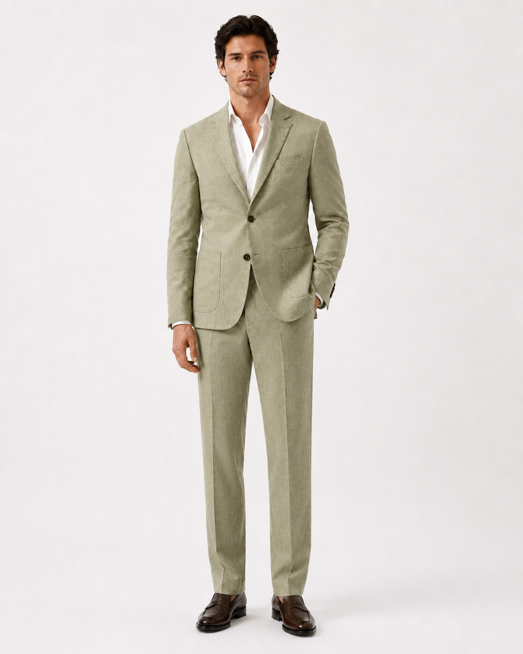 Costum premium Marciano Guess / amestec de in și bumbac / verde olive