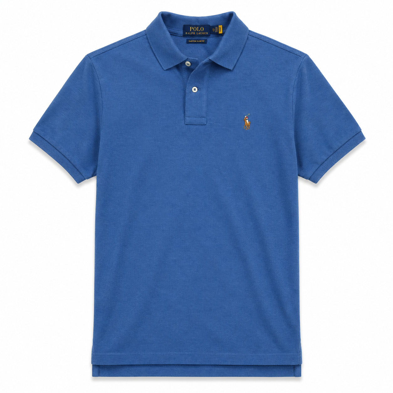 Tricou Polo Ralph Lauren clasic / custom slim fit/ logo multicolor / albastru light