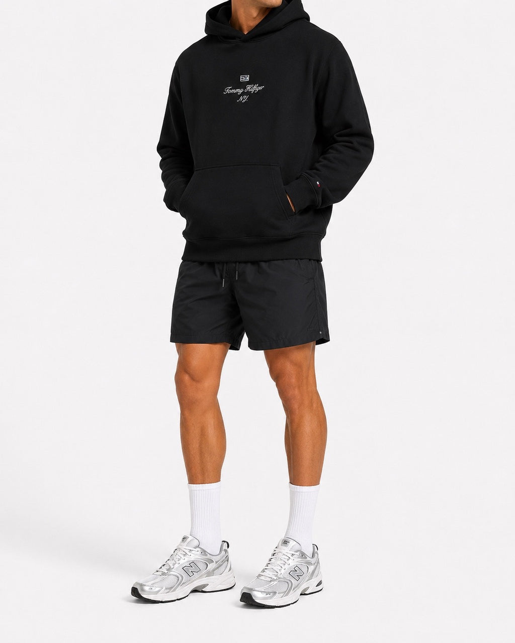 Hanorac Tommy Hilfiger broderie-logo negru