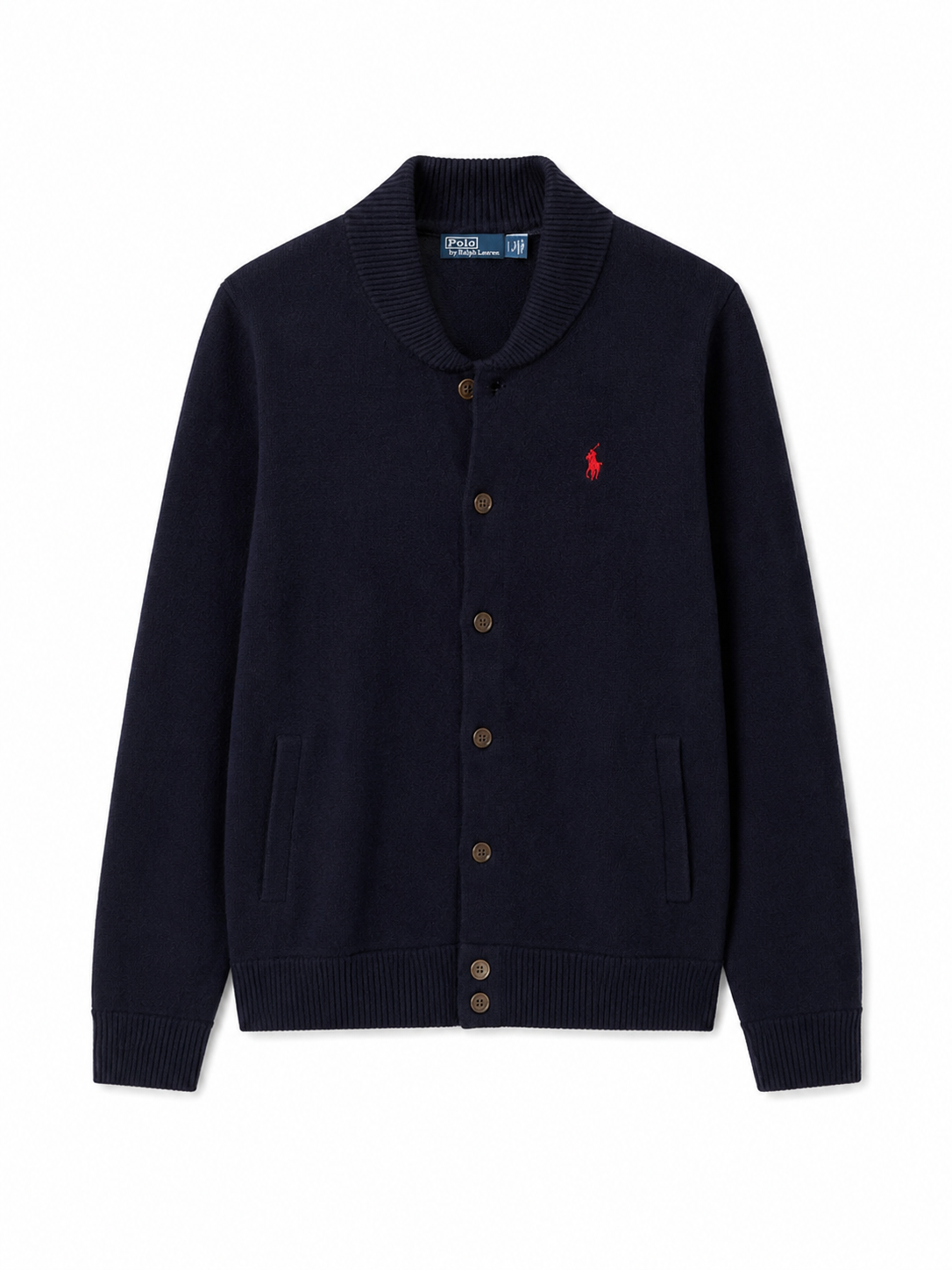 Cardigan premium Polo Ralph Lauren / lână virgină / închidere cu nasturi / dark navy