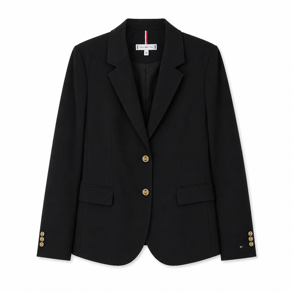 Blazer Tommy Hilfiger lână virgină negru