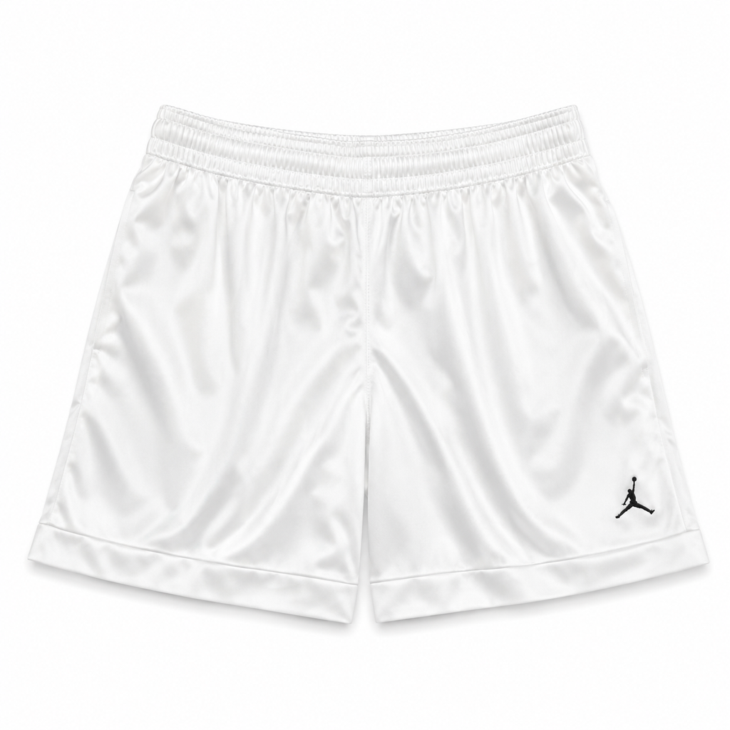 Short Jordan satinat / alb / șnur reglabil ascuns