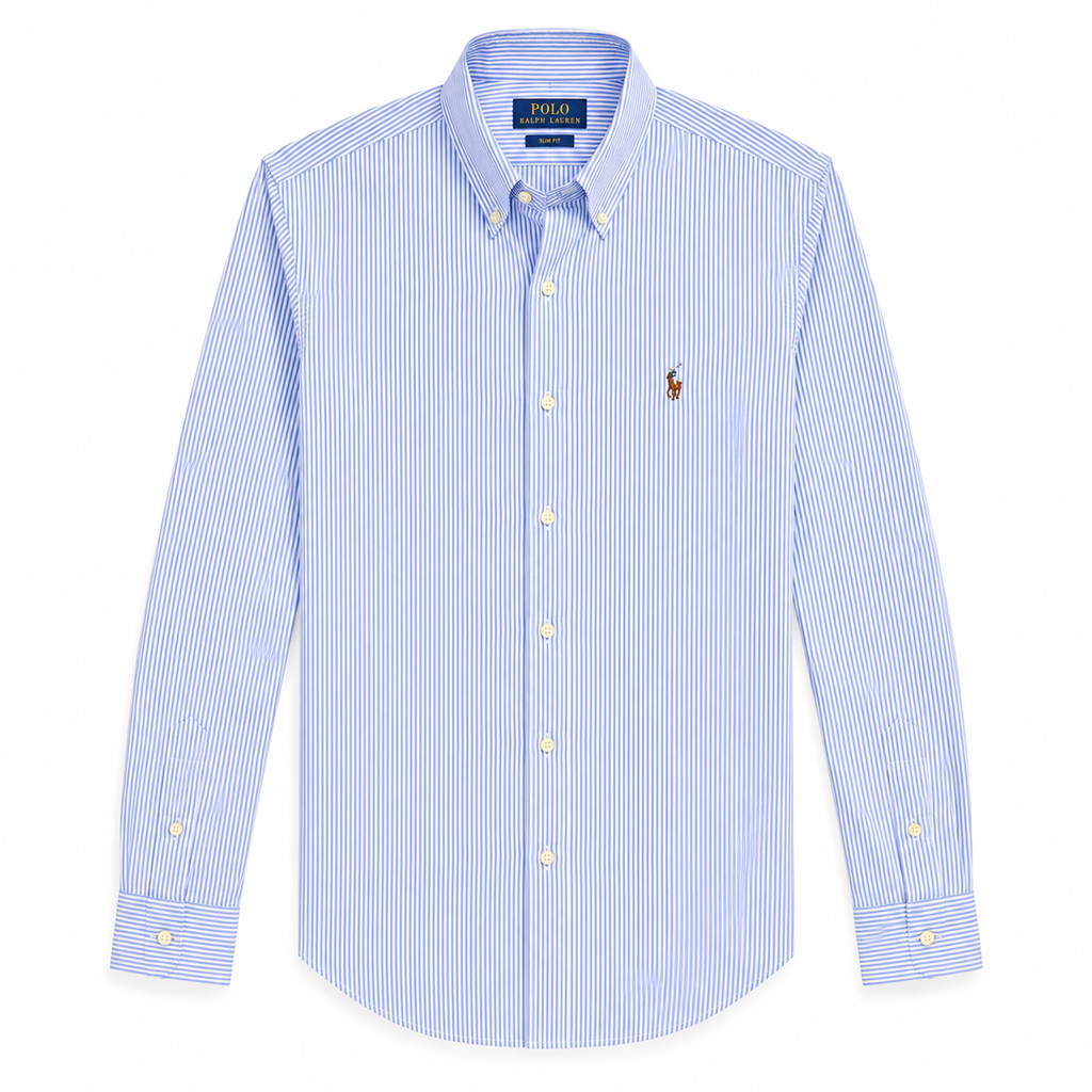 Cămașă Polo Ralph Lauren slim fit / stripped albastru/alb