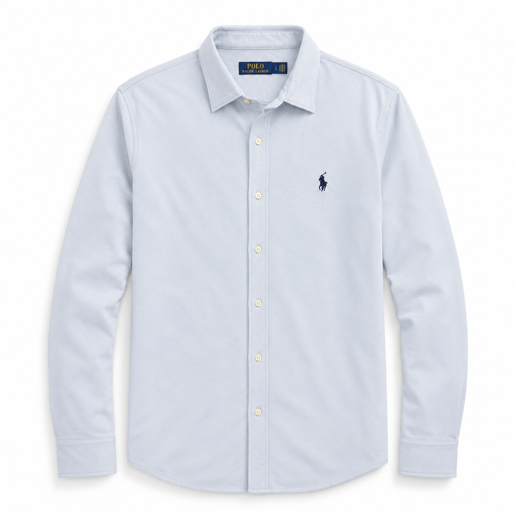 Cămașă Polo Ralph Lauren regular fit / bumbac plin / logo albastru / baby blue