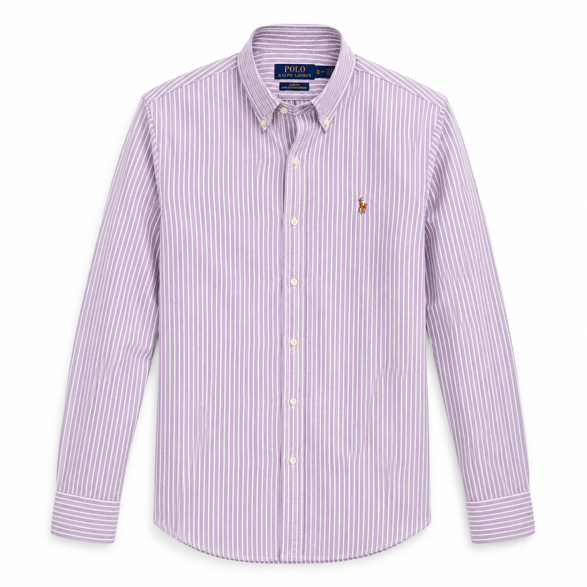 Cămașă Polo Ralph Lauren Oxford cotton / slim fit / striped / alb / violet