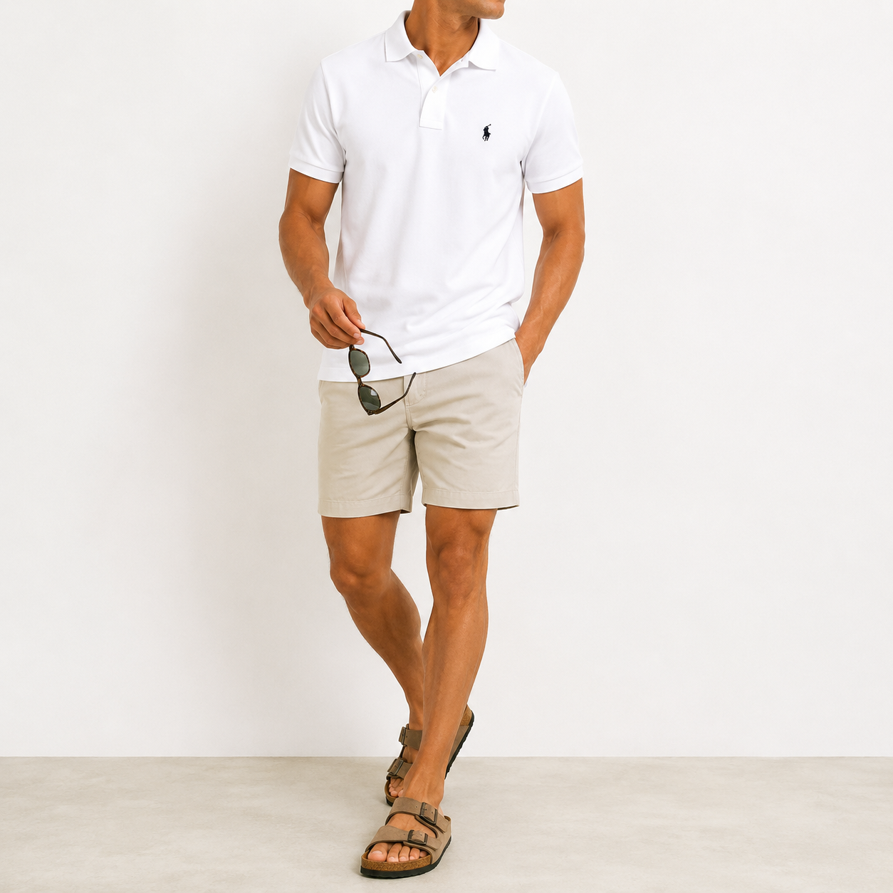 Tricou polo Polo Ralph Lauren clasic / custom slim fit / alb
