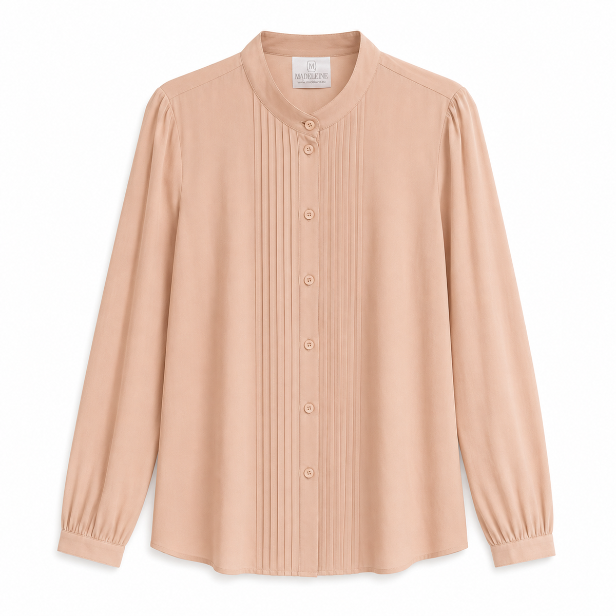 Cămașă premium Madeleine / 100% mătase naturală / peach-nude
