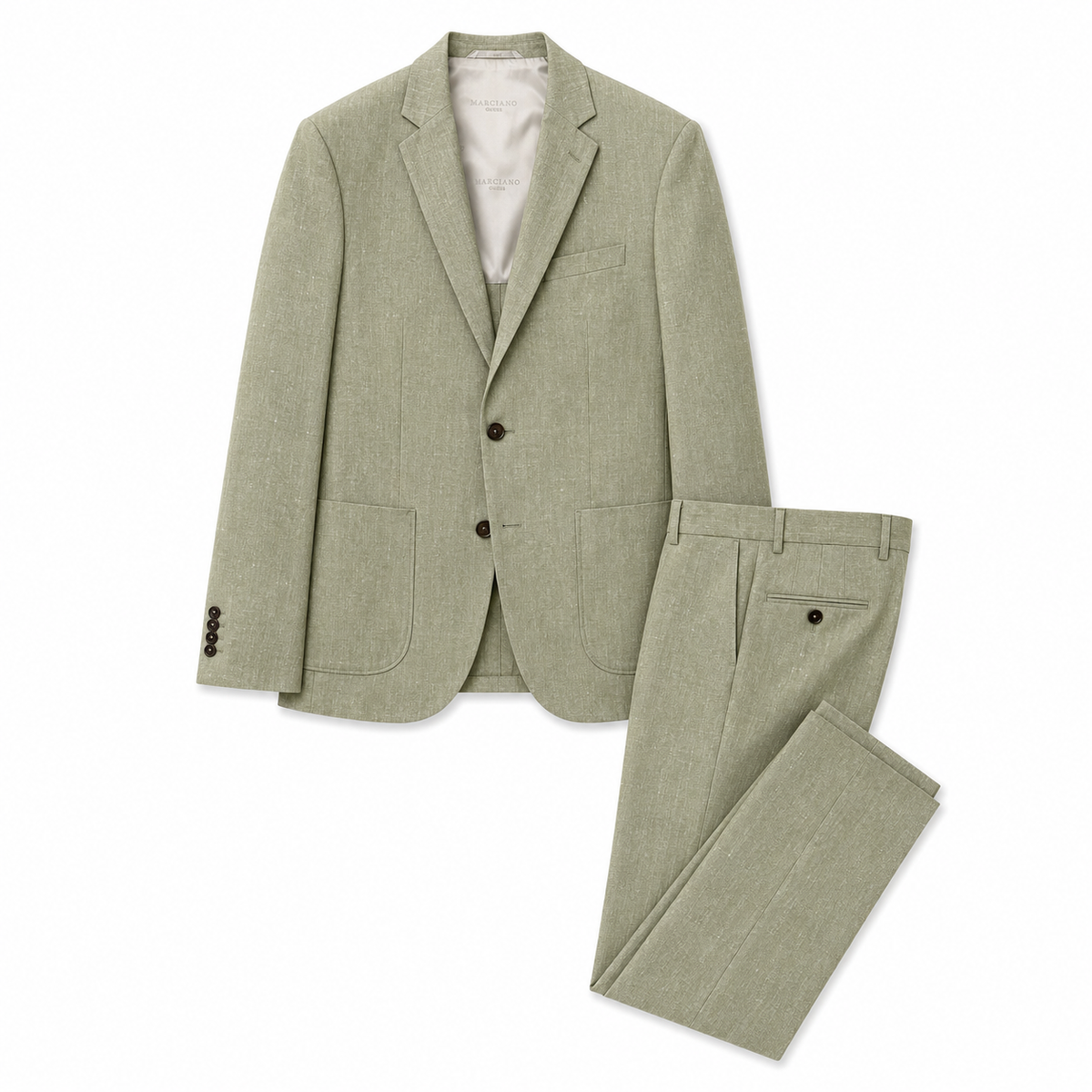 Costum premium Marciano Guess / amestec de in și bumbac / verde olive