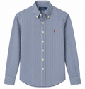 Cămașă Polo Ralph Lauren slim fit / logo roșu / bumbac / dungi navy inchis