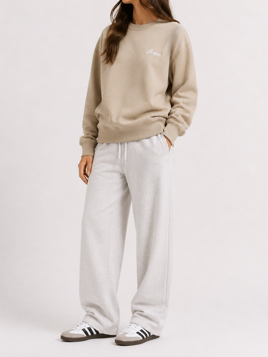 Crewneck Boss / oversize fit / bej