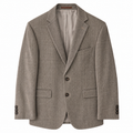 Blazer vintage Carl Gross / amestec de mătase, stofă de lână virgină și in / bej-maro