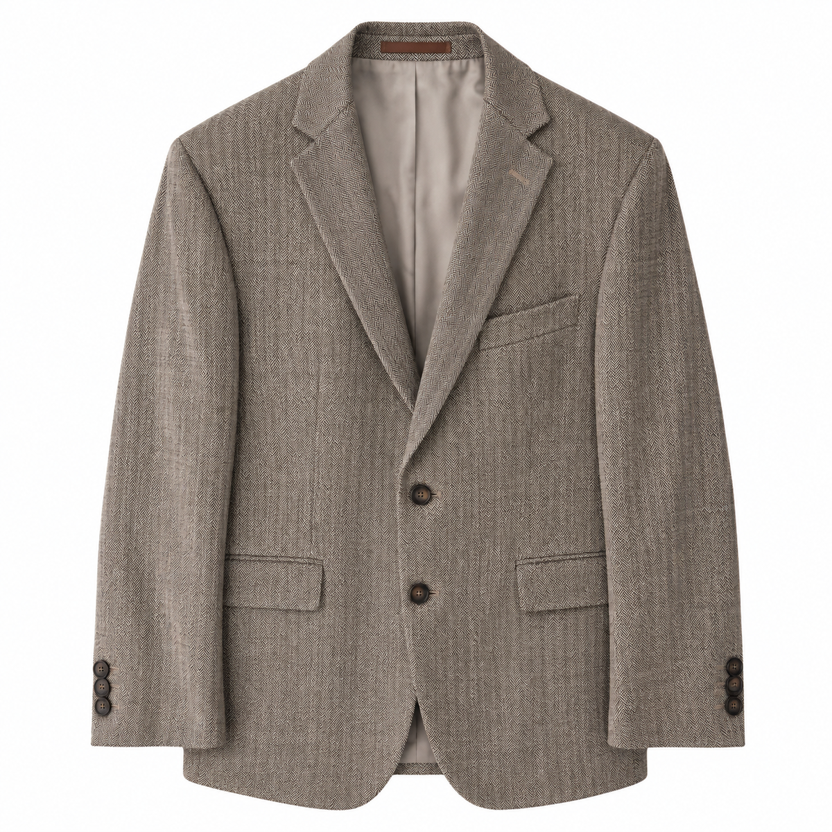 Blazer vintage Carl Gross / amestec de mătase, stofă de lână virgină și in / bej-maro