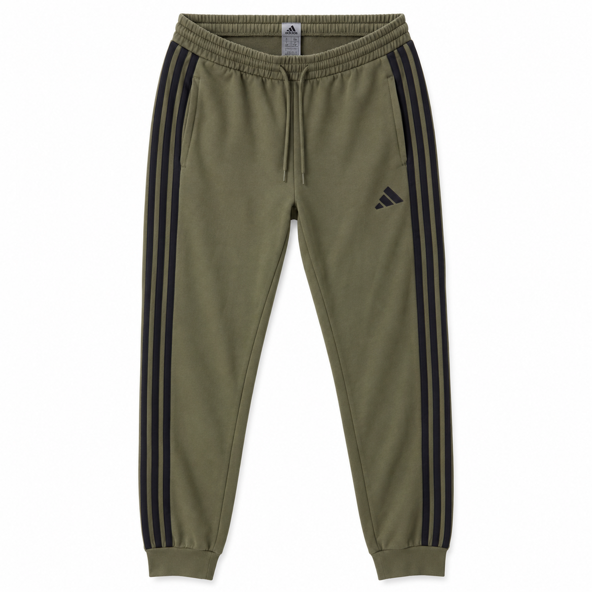 Pantaloni Adidas Performance joggers / broderie logo / relaxed fit / khaki / bumbac
