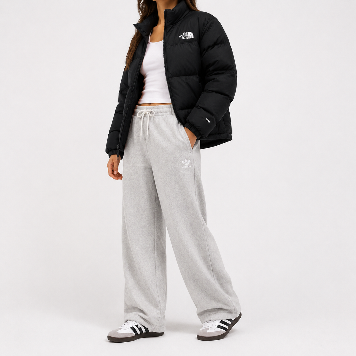 The North Face Retro Nuptse / women’s / umplutură de puf si pene naturale / broderie logo / negru
