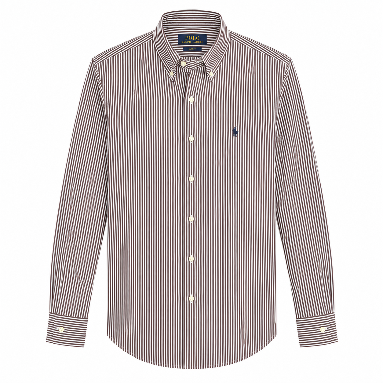 Cămașă Polo Ralph Lauren slim fit / dungi maro/alb