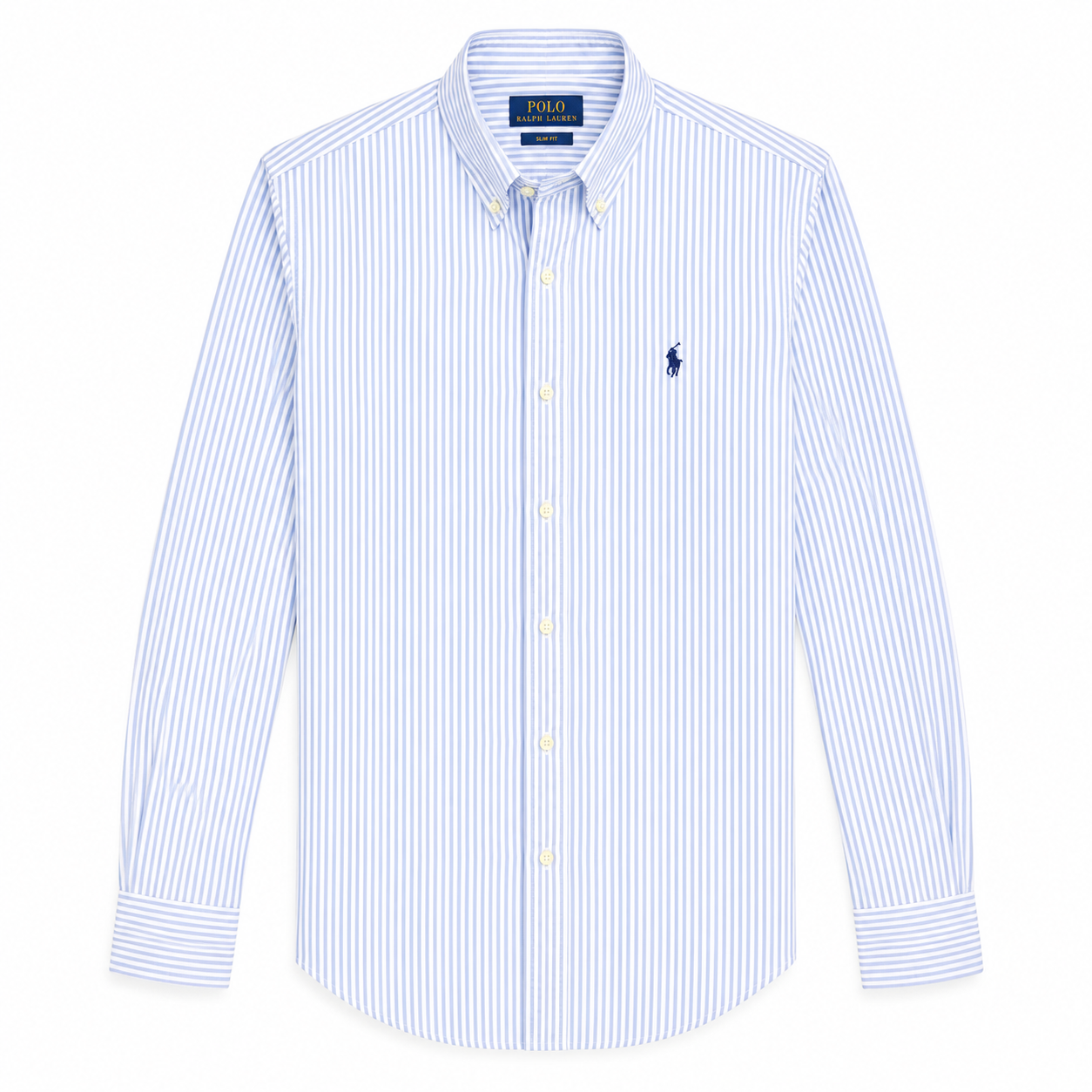 Cămașă Polo Ralph Lauren slim fit / dungi albastru/alb / logo albastru