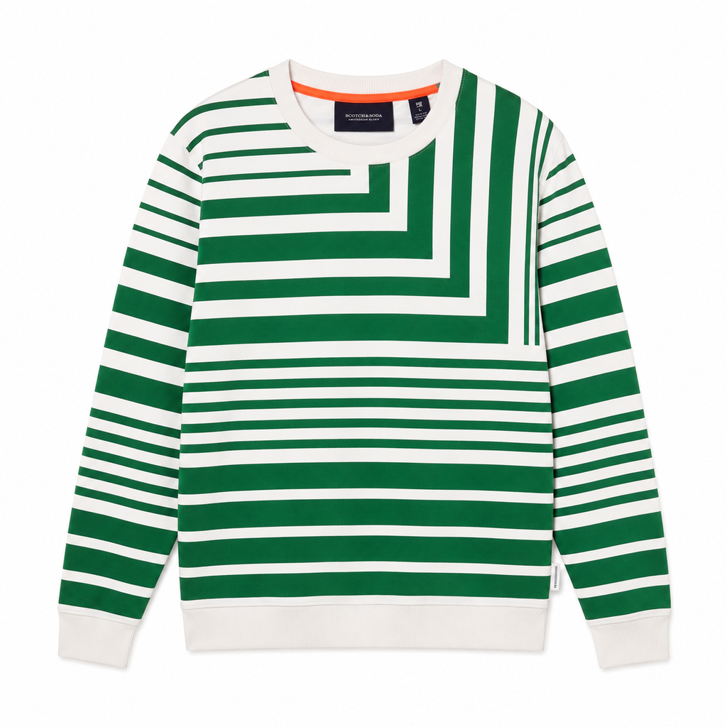 Crewneck premium Scotch & Soda / stripped / green