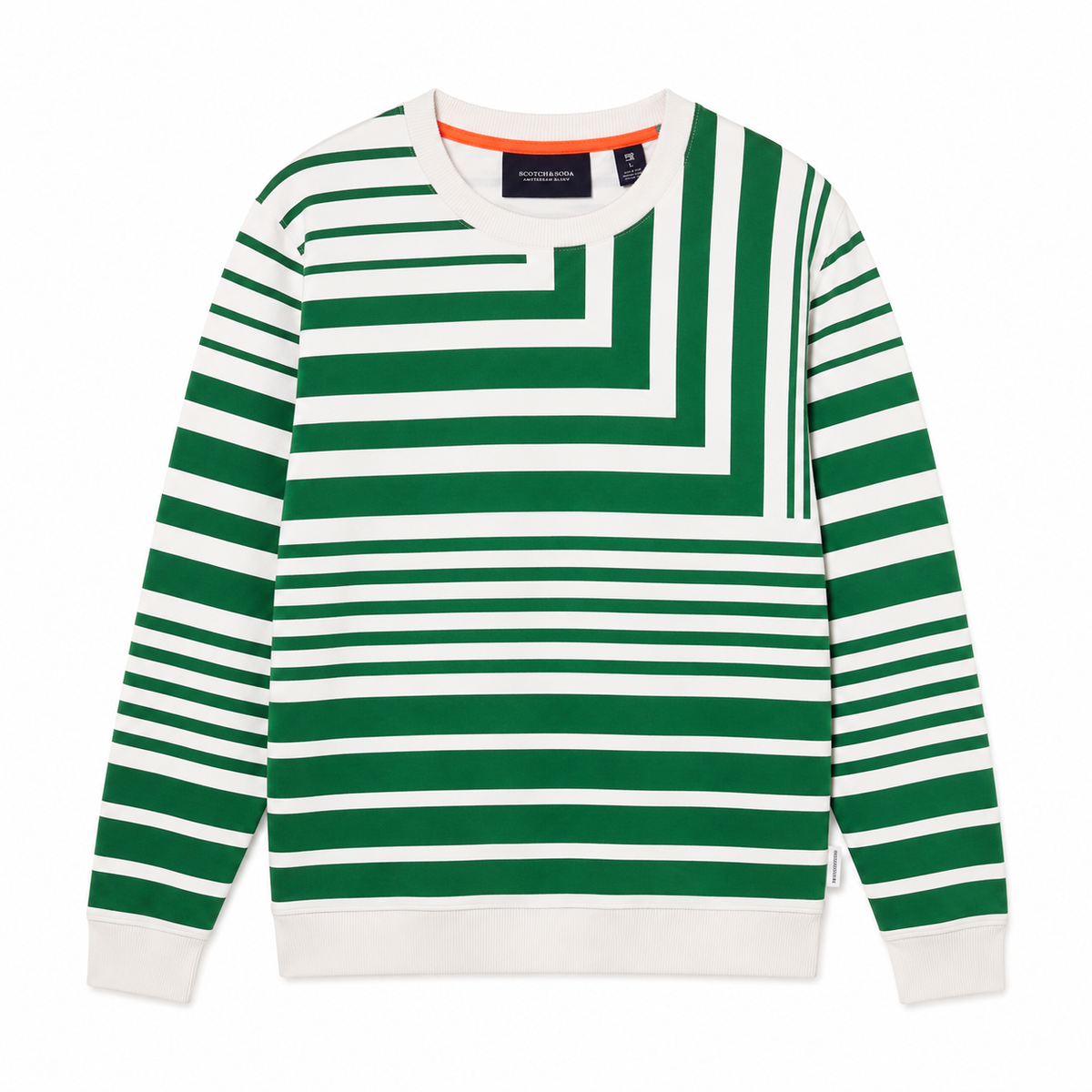 Crewneck premium Scotch & Soda / stripped / green