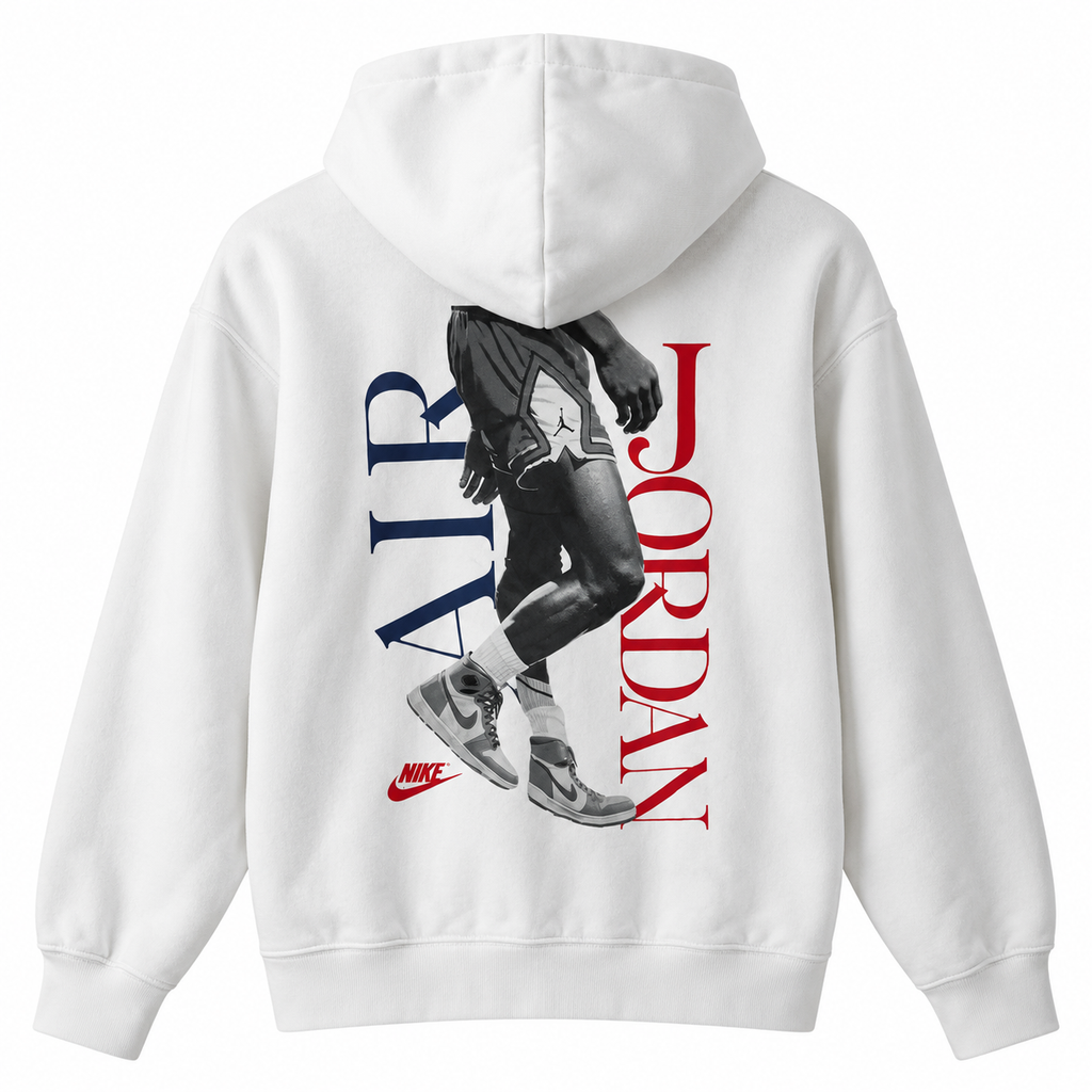 Hanorac Nike Jordan / logo print față-spate / alb