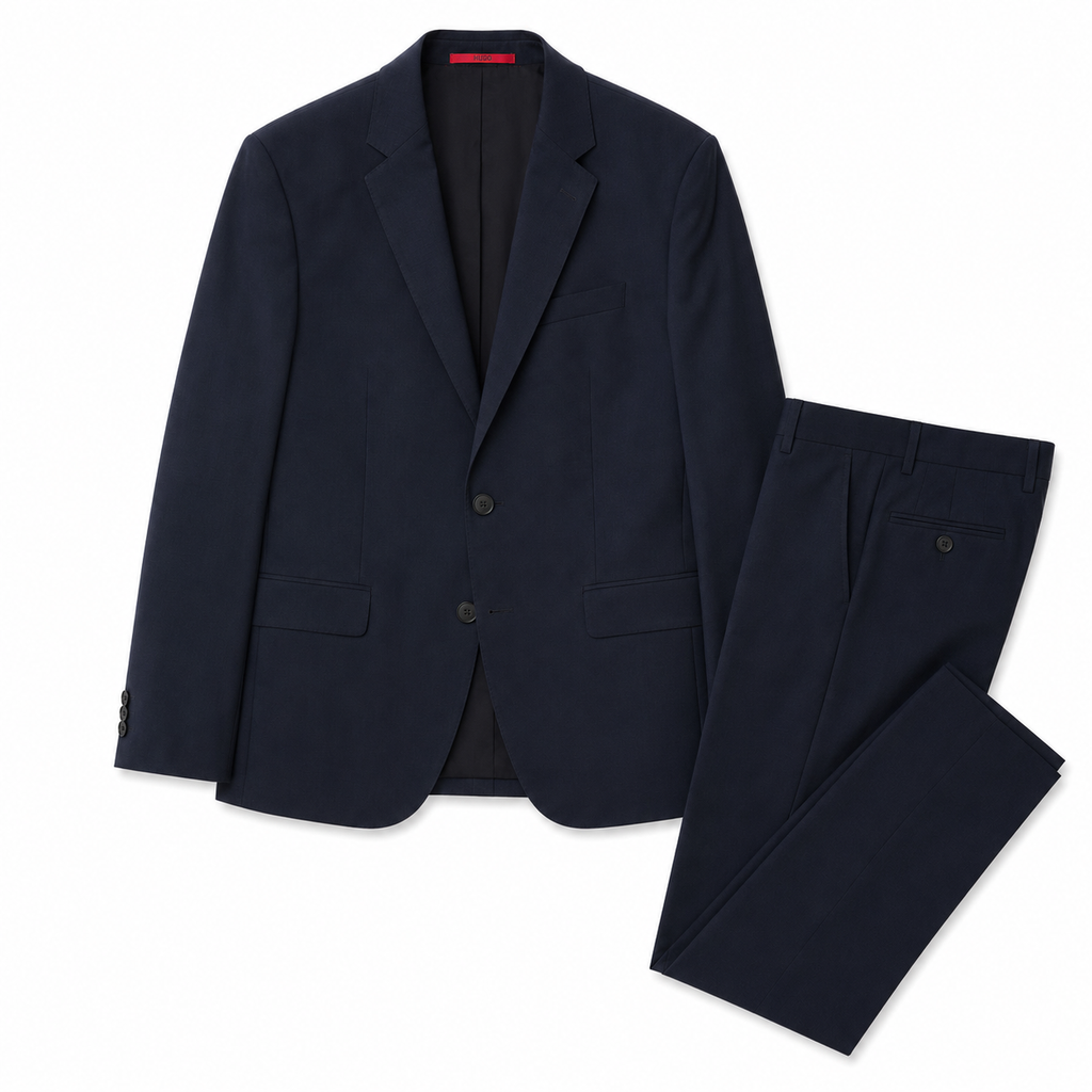 Costum de lux Hugo / 100% virgin wool / stofă subțire / dark navy