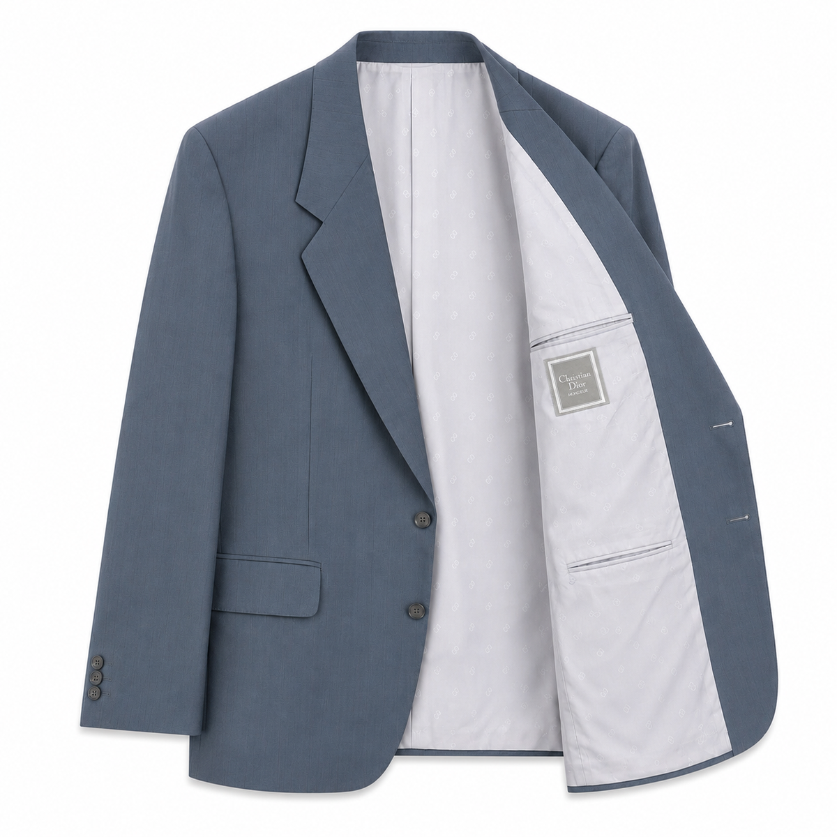 Vintage Christian Dior blazer / anthracite gray-blue / virgin wool / viscose