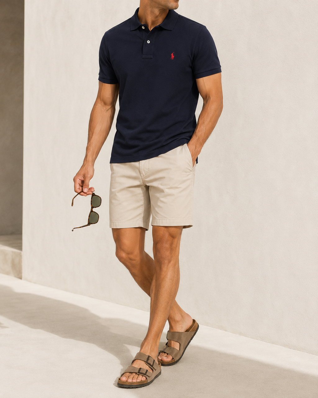 Tricou Polo Ralph Lauren clasic / custom slim fit / dark navy / logo roșu