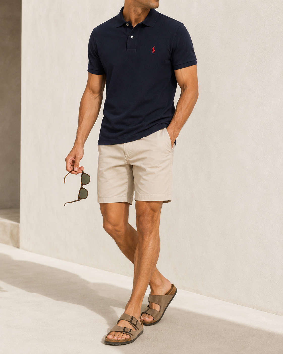 Tricou Polo Ralph Lauren clasic / custom slim fit / dark navy / logo roșu