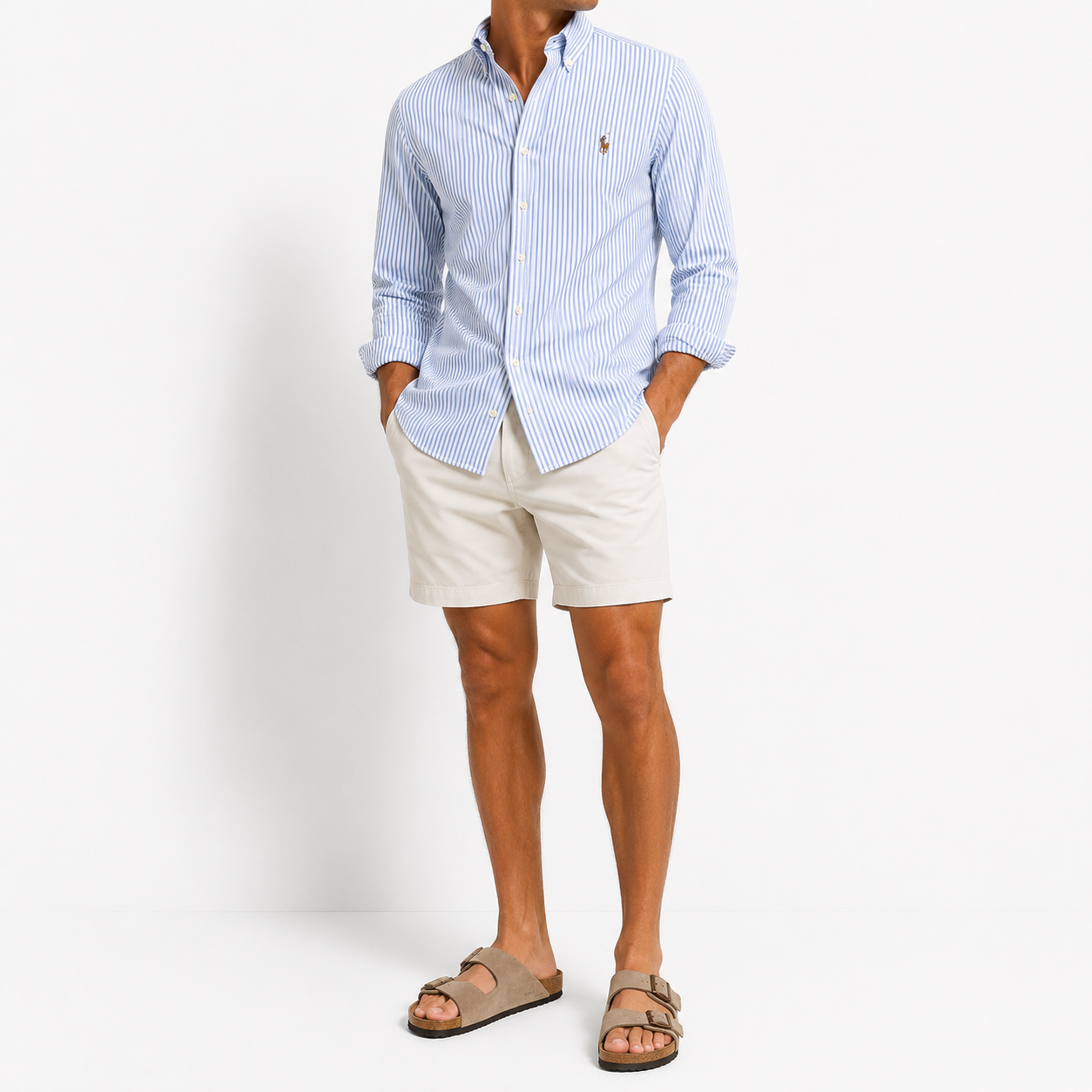 Cămașă Polo Ralph Lauren Slim Fit Alb/Albastru