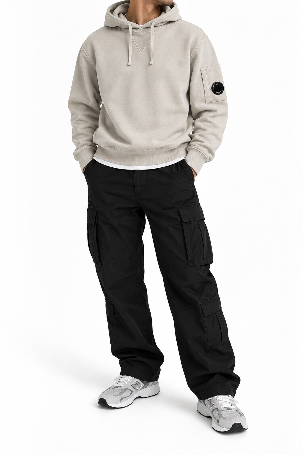 Hanorac C.P. Company / croi relaxat / logo metalic / sleeve pocket