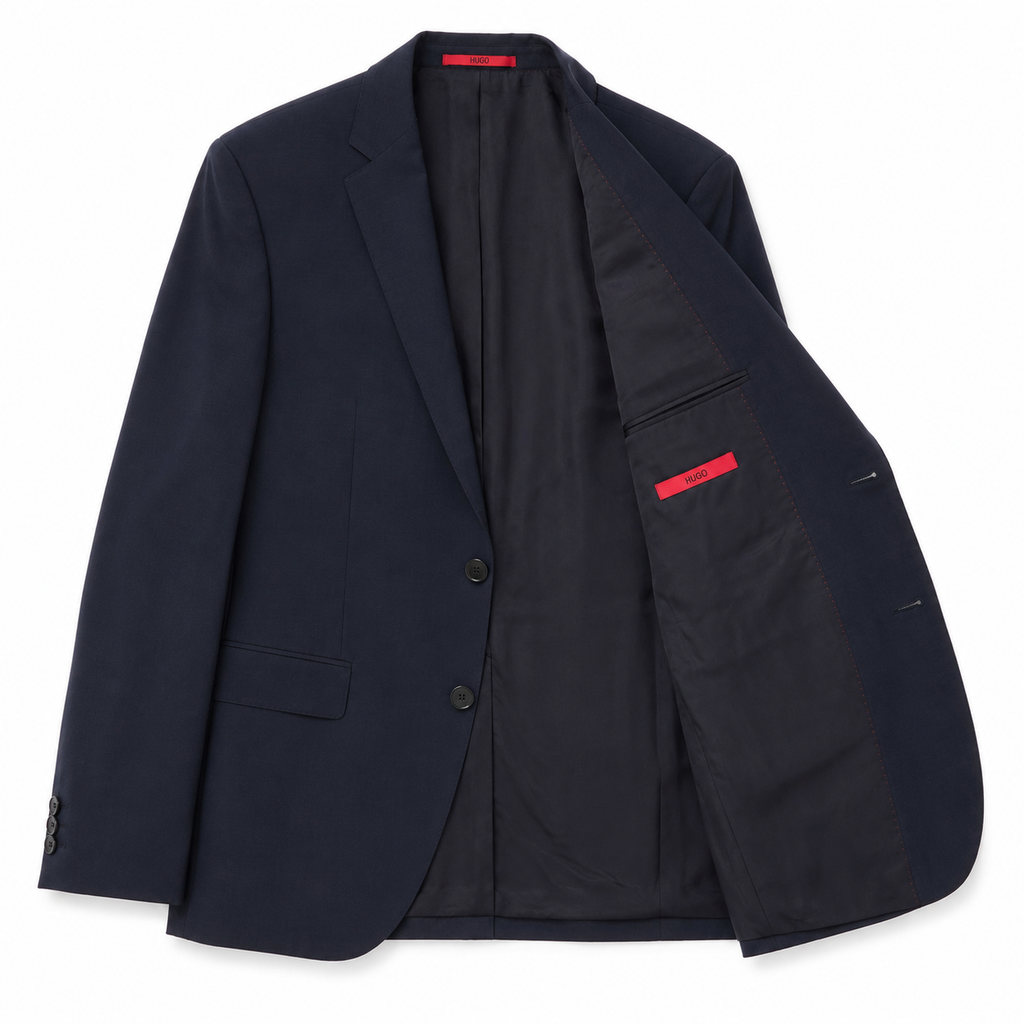 Costum de lux Hugo / 100% virgin wool / stofă subțire / dark navy