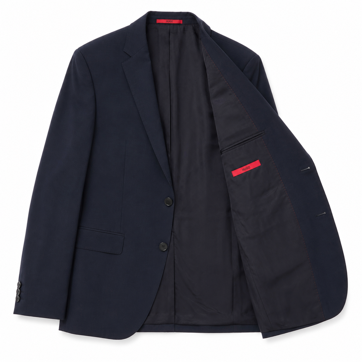 Costum de lux Hugo / 100% virgin wool / stofă subțire / dark navy